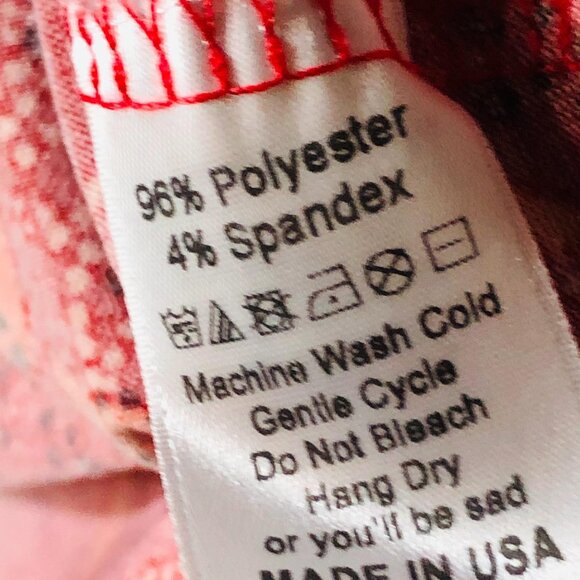 lularoe Irma tunic short sleeve red & orange paisley polyester size xxs READ new - Picture 7 of 10